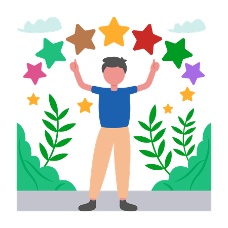 Businessman working on Customer Satisfaction  Illustration