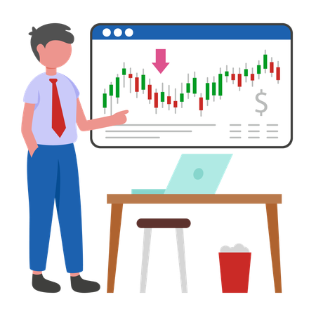 Businessman shares data of Financial Market  Illustration