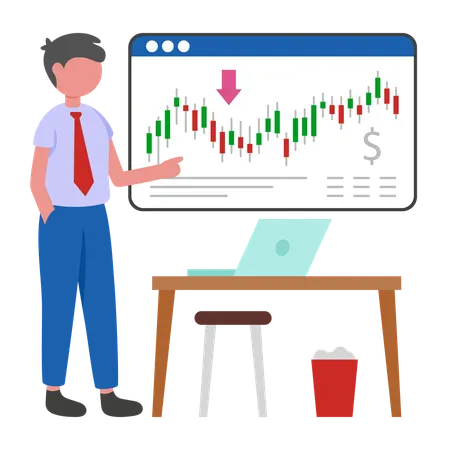 Businessman shares data of Financial Market  Illustration
