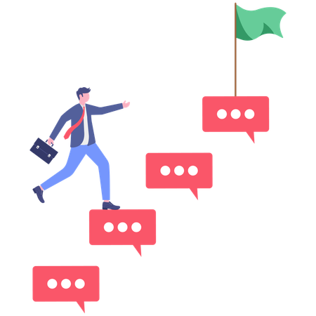 Businessman shares employee comments  Illustration