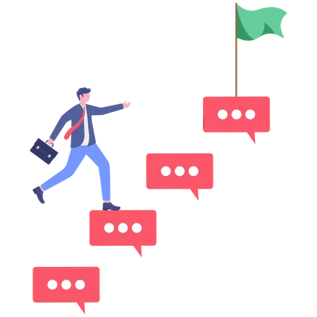 Businessman shares employee comments  Illustration