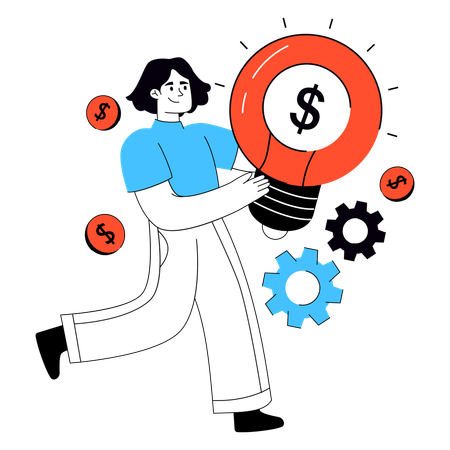 Businessman shares Money Idea  Illustration