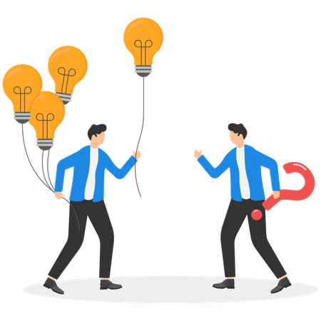 Businessman sharing business idea to other employee  Illustration