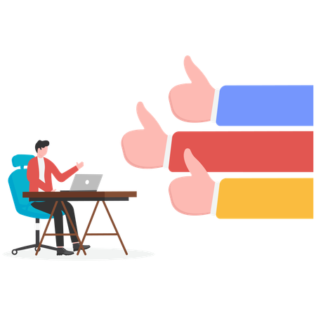Businessman sharing feeling to help  Illustration