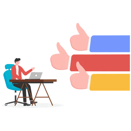 Businessman sharing feeling to help  Illustration
