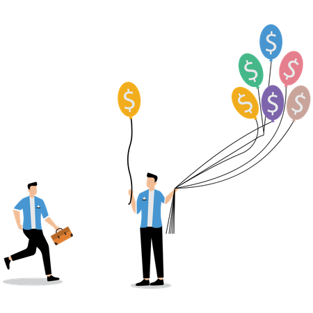 Businessman sharing finance  Illustration