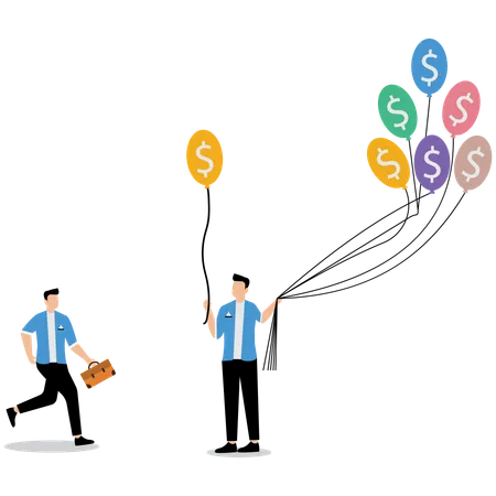 Businessman sharing finance  Illustration