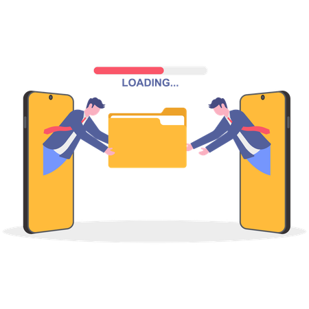 Businessman sharing folder  Illustration