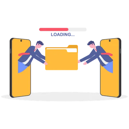 Businessman sharing folder  Illustration