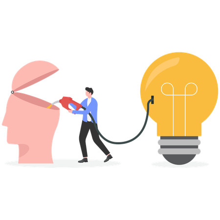 Businessman sharing idea and knowledge  Illustration