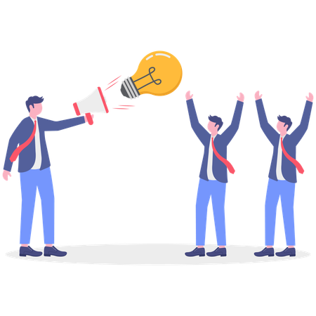 Businessman sharing marketing ideas  Illustration