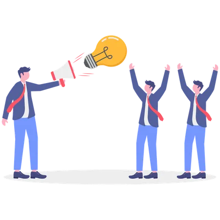 Businessman sharing marketing ideas  Illustration