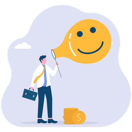 Businessman sharing positive feedbacks  Illustration
