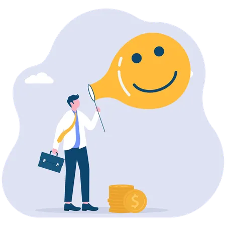 Businessman sharing positive feedbacks  Illustration