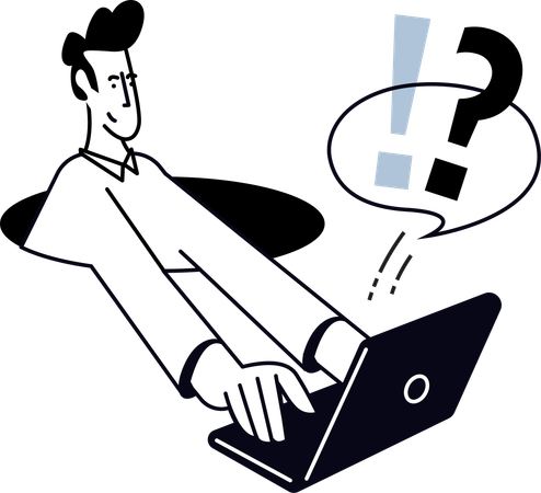 Businessman sharing question  Illustration
