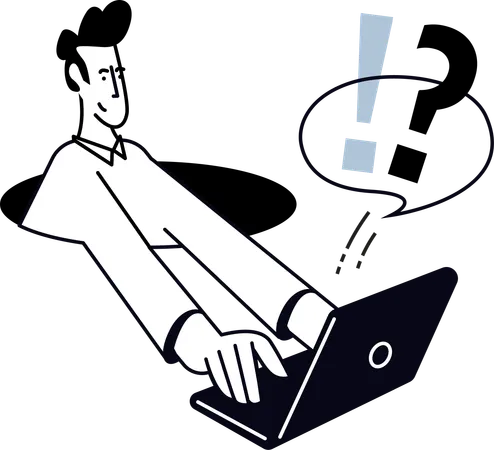 Businessman sharing question  Illustration