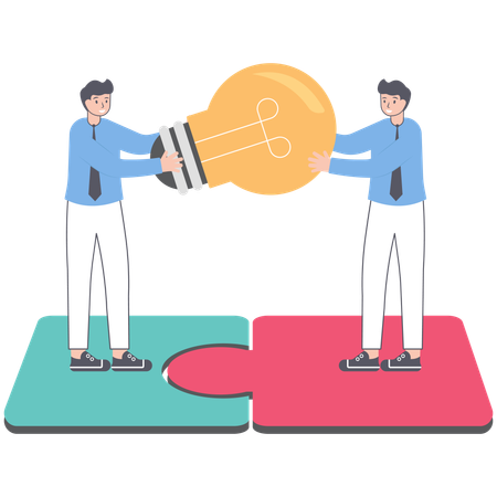 Businessman sharing solution idea  Illustration