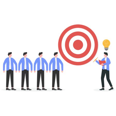 Businessman sharing target idea  Illustration