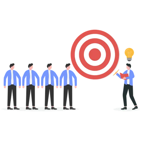 Businessman sharing target idea  Illustration