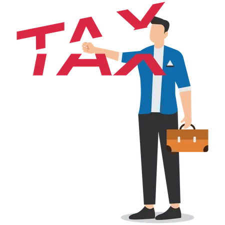 Businessman Shatters Alphabet TAX  Illustration