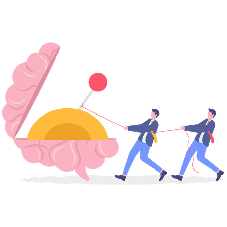Businessman shifting business gear  Illustration