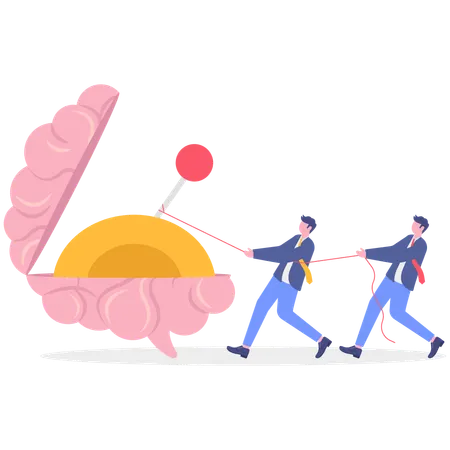 Businessman shifting business gear  Illustration