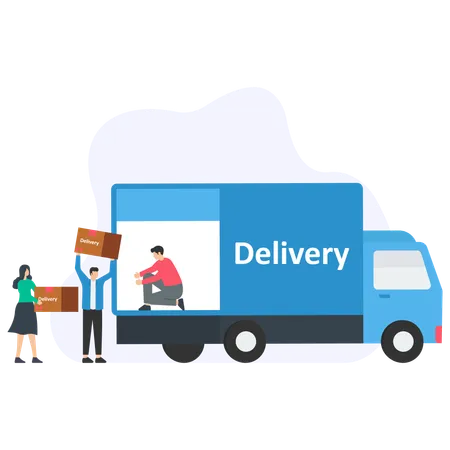 Businessman shipping business delivery  Illustration