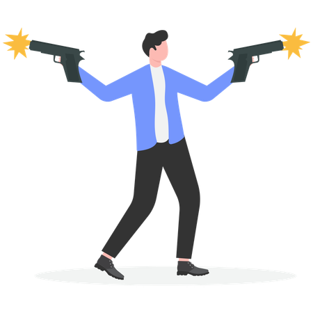 Businessman shooting business target  Illustration