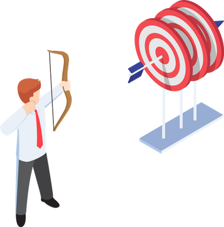 Businessman shooting directly at target  Illustration