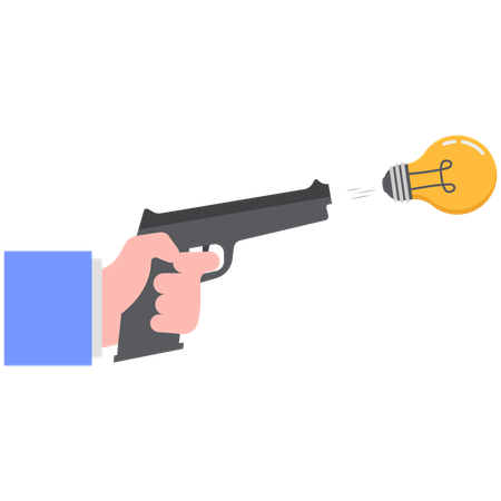 Businessman shooting idea  Illustration