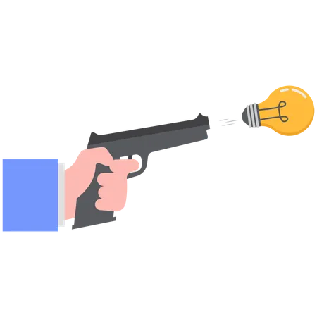 Businessman shooting idea  Illustration