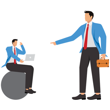 Businessman shouting at manager  Illustration