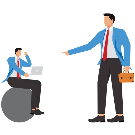 Businessman shouting at manager  Illustration