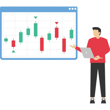 Businessman show their profits from the purchase of stock market  Illustration