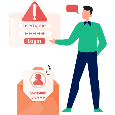 Businessman showing account logging password  Illustration