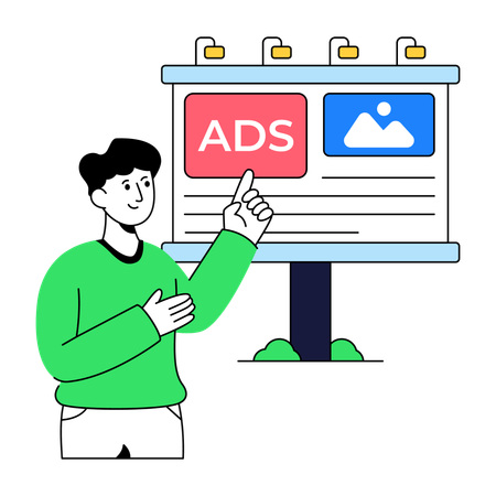 Businessman showing Advertisement Board  Illustration