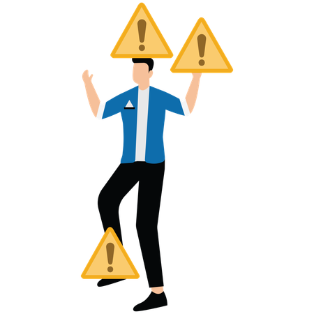 Businessman showing alert  Illustration