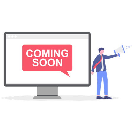 Businessman showing announcement message  Illustration