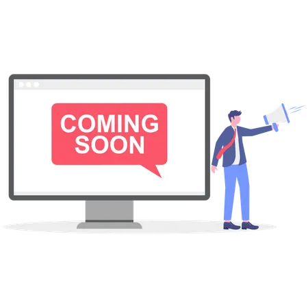 Businessman showing announcement message  Illustration