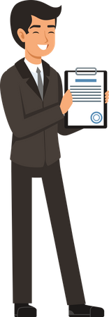 Businessman showing approval document  Illustration