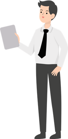 Businessman showing blank paper Illustration
