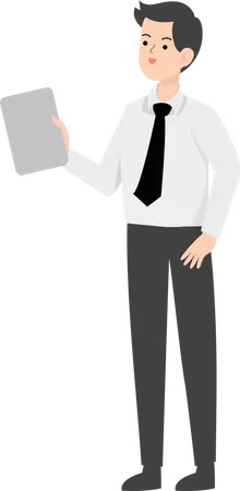 Businessman showing blank paper  Illustration