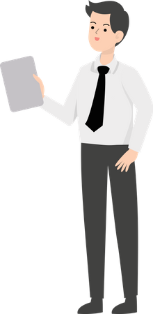 Businessman showing blank paper  Illustration