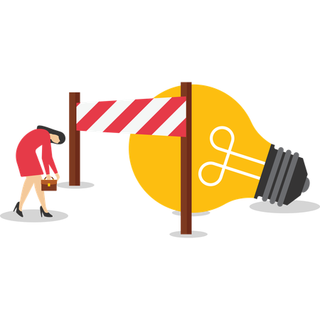 行き詰まったアイデアを示すビジネスマン  イラスト