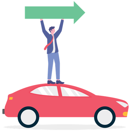 Businessman showing business direction  Illustration