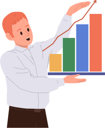 Businessman showing business graph  Illustration