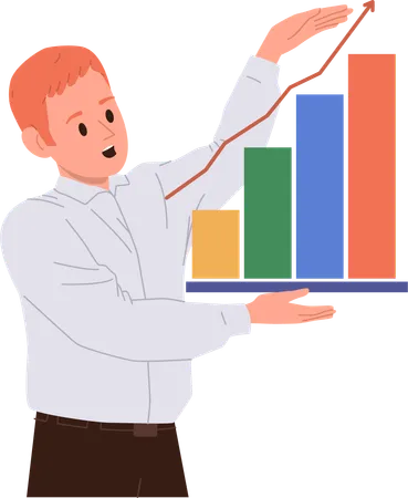 Businessman showing business graph  Illustration