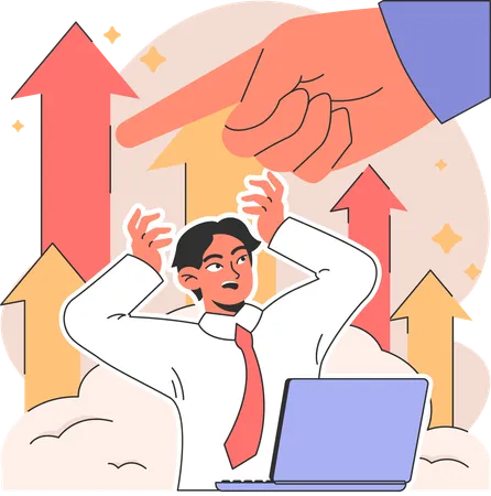 Businessman showing business growth  イラスト