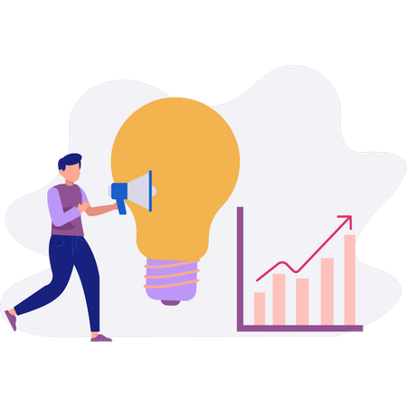 Businessman showing business growth chart  Illustration