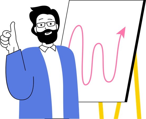 Businessman showing business growth  Illustration